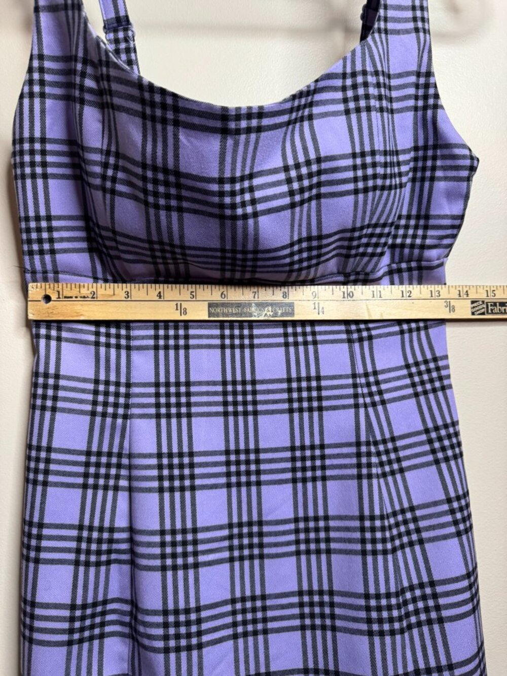Empyre Black & Purple Plaid Sleeveless Dress Size M - Picture 7 of 8